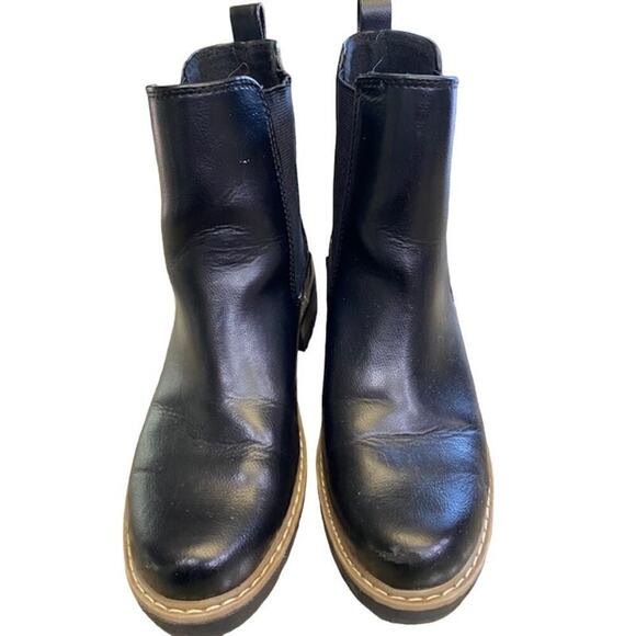 UNIVERSAL THREAD FAUX LEATHER ANKLE CHELSEA WOMENS BOOTS BLACK SZ 6 NEW - Picture 9 of 9